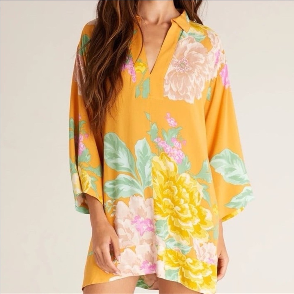 Z Supply Yellow Floral tunic